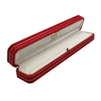 vintage Cartier red leather bracelet box with gold trim, available at  E L T O N S Mayfair