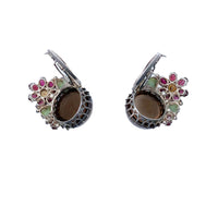 Back view of Dorrie Nossiter 1920s silver dress clips showing clasp and setting