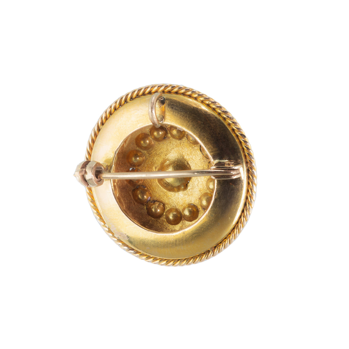 Reverse of Georgian 18ct gold brooch pendant showing dual fitting for wear as brooch or pendant, c.1825.