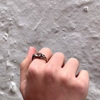 Early 19th-century gold ring with luminous rock crystal and foil backing