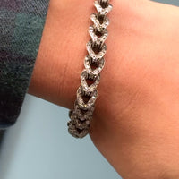 1880s French 18ct rose gold bracelet set with 2.4 carats of rose-cut diamonds