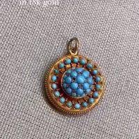 Video of Hancocks of London turquoise & diamond dome locket | Etruscan Revival