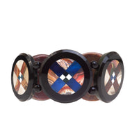 Scottish agate and onyx bracelet, c.1880, pietra dura inlay with cross motifs, front view