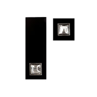 Vintage Art Deco black onyx belt buckle and matching button with clear paste stones, c.1930s British design.