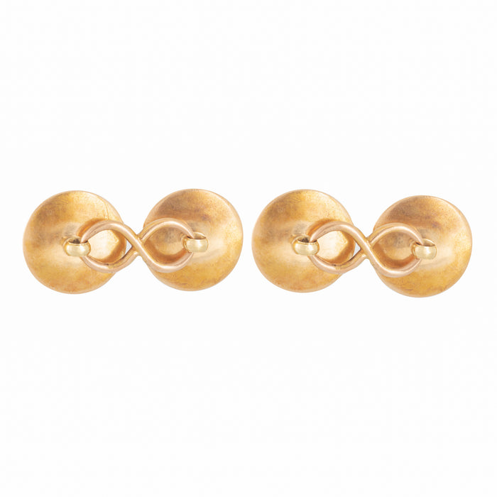 A pair of Gold Button Cufflinks