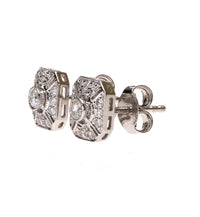 Art deco inspired geometric diamond earrings from 1990s 18ct gold