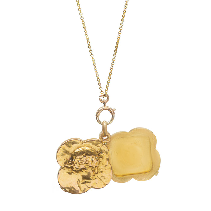 Art Nouveau Gold Diamond Locket