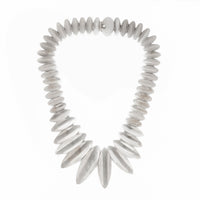 Vintage Mexican silver necklace with graduated elliptical beads