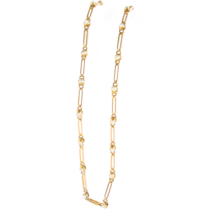 Art Deco Gold Pearl Necklace