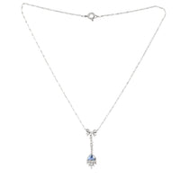 French c.1910 necklace with 1ct sapphire and old-cut diamonds