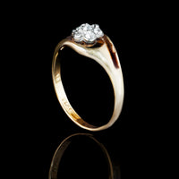 Delicate gold and diamond daisy ring, handmade c.1900