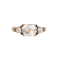 Georgian rock crystal ring with foiled closed-back setting in 18ct gold