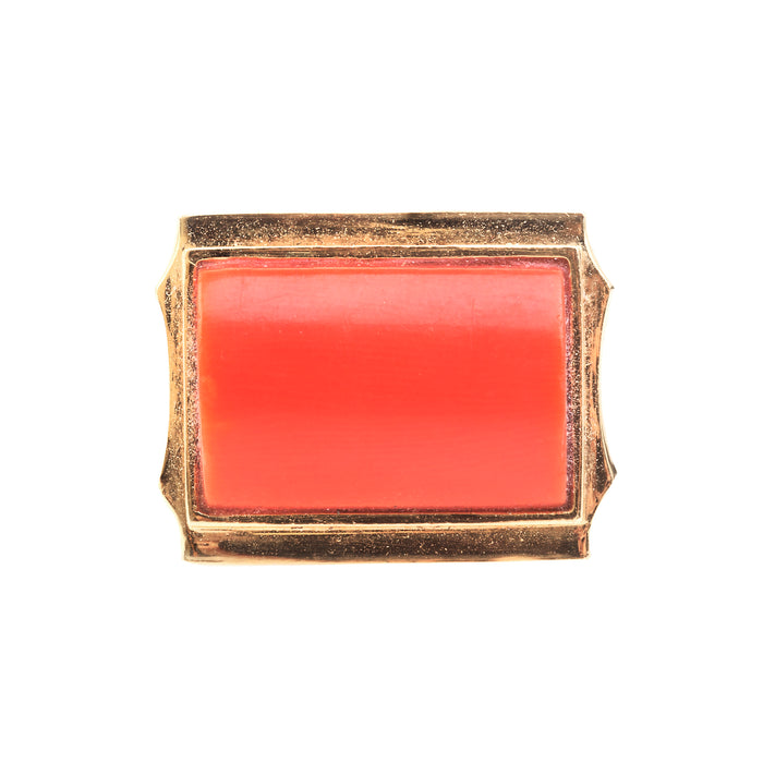 Coral & 18ct Gold Ring | Italian c.1960s
