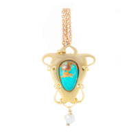Archibald Knox turquoise and gold pendant for Liberty & Co., c.1900