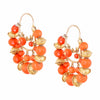 A Pair of Gold Coral Hoop Earrings