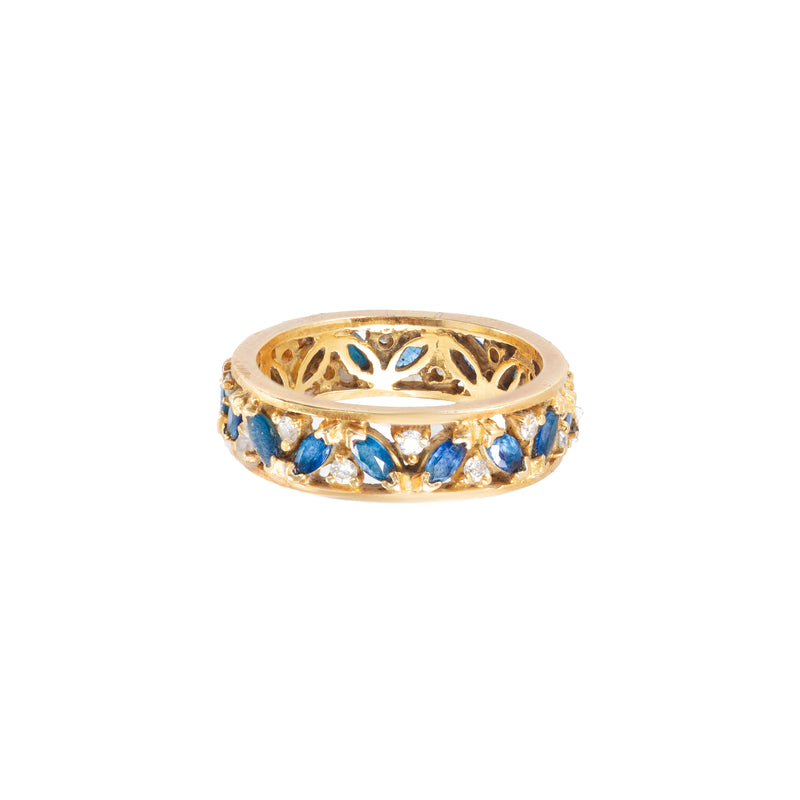 18ct Gold Sapphire Diamond Ring