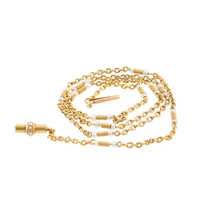 15ct Gold Pearl Chain 