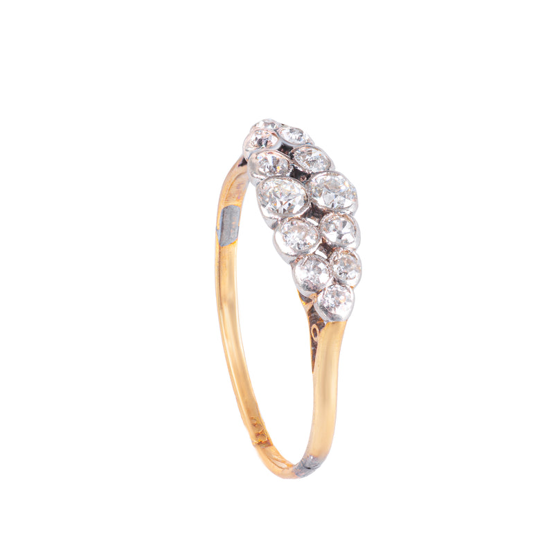 A Two Row Diamond Gold Ring