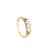 Edwardian Three Diamond 18ct Gold Ring 