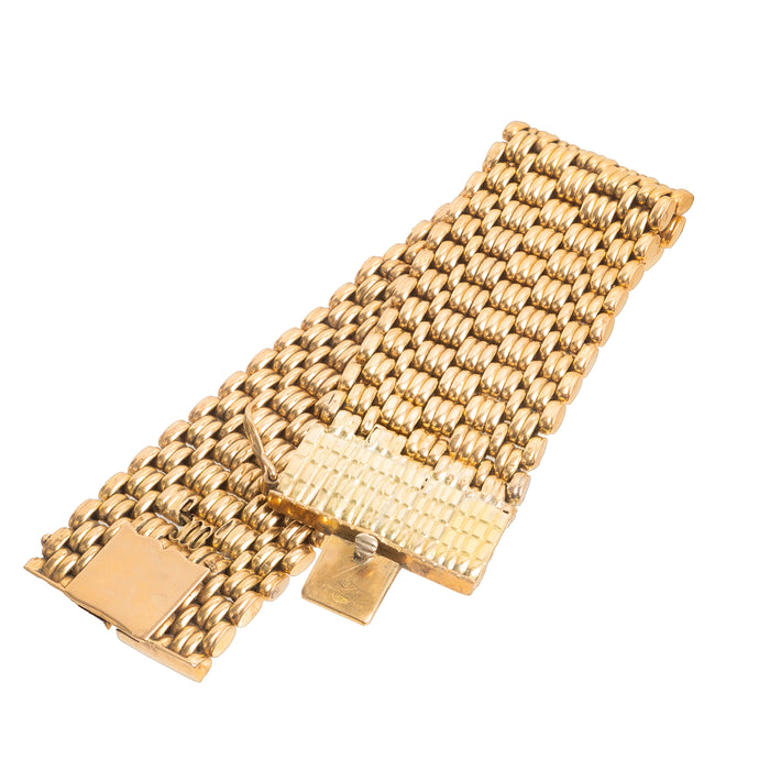 Vintage Italian 18ct Gold Wide Link Bracelet | c1960s