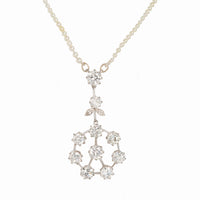1950s British diamond pendant necklace with seed pearls