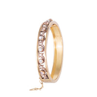 French Gold Diamond Moonstone Bangle