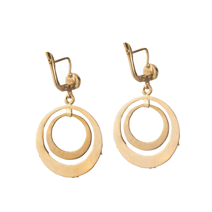 A Pair of Eighteen Carat Gold Double Hoop Earrings