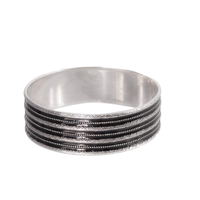 Silver & Black Enamel Bangle by David Andersen | Norwegian Art Nouveau c.1895–1901