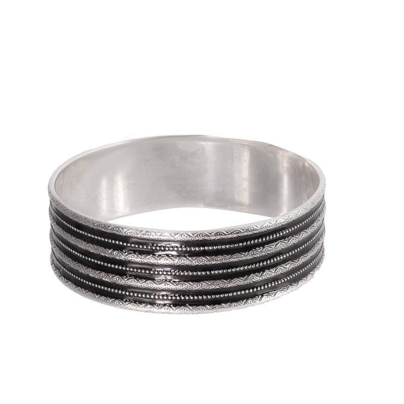 Silver & Black Enamel Bangle by David Andersen | Norwegian Art Nouveau c.1895–1901