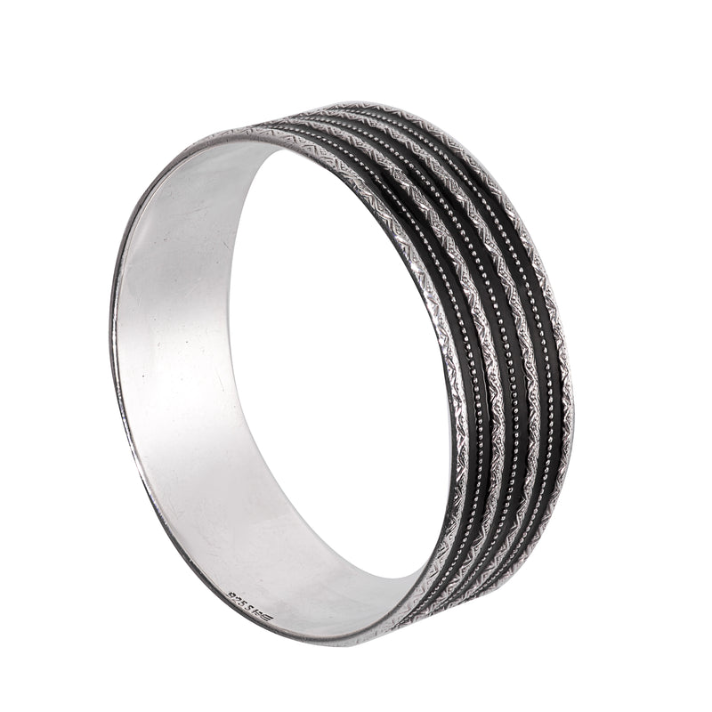 Silver & Black Enamel Bangle by David Andersen | Norwegian Art Nouveau c.1895–1901