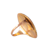 Georgian Navette Enamel, Pearl & Gold Mourning Ring