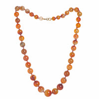 Vintage 1960s carnelian agate bead necklace