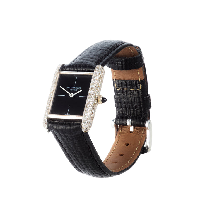 Vintage Swiss 18ct gold and diamond ladies' watch, available at E L T O N S Mayfair
