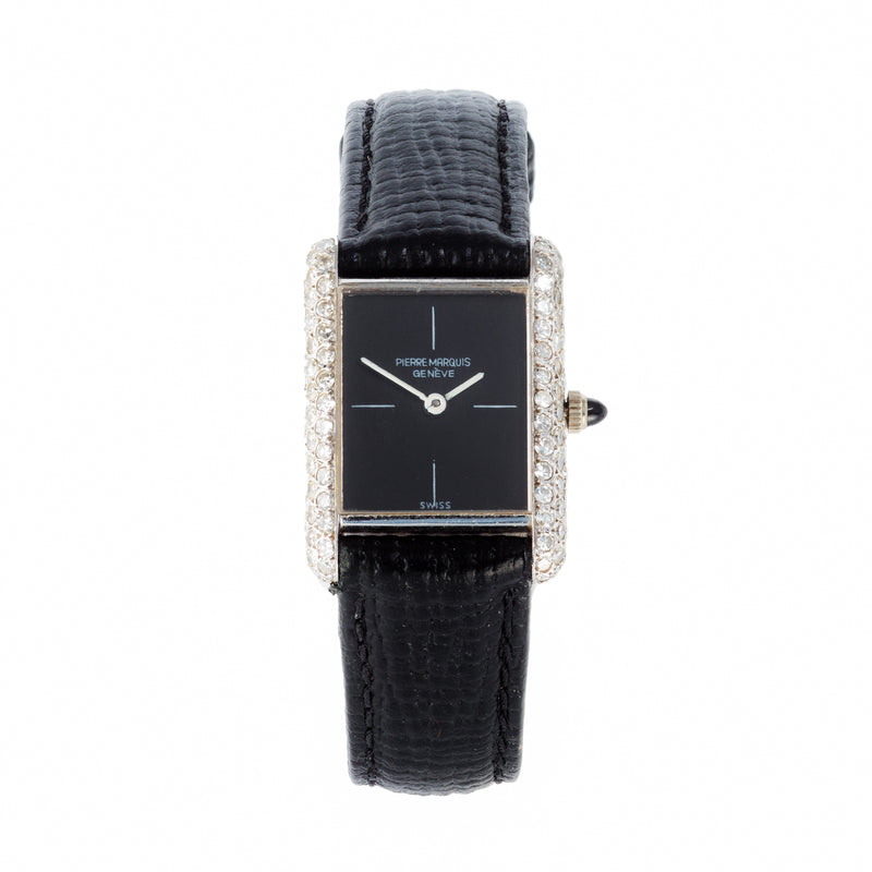 Vintage 1980s 18ct white gold diamond watch by Pierre Marquis, Swiss made