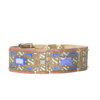 Theodor Fahrner Art Deco silver gilt bracelet with blue chalcedony and enamel, 1930s
