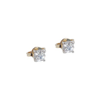 Old cut diamond stud earrings 0.60ct total in 18ct gold