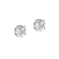 1.95 carat old European cut diamond stud earrings in platinum
