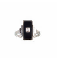 A Deco Onyx Diamond Ring