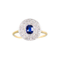 Deco Burma Sapphire Diamond Ring