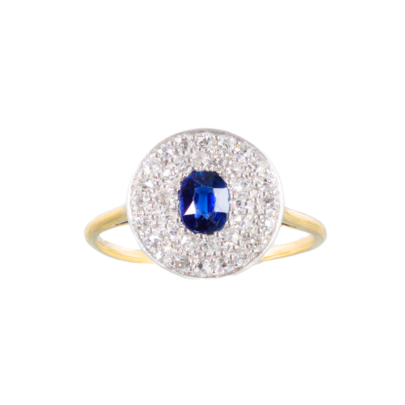 Deco Burma Sapphire Diamond Ring