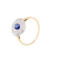 Deco Burma Sapphire Diamond Ring