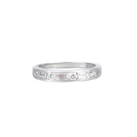 1970s white gold half eternity ring with 0.70ct of baguette and brilliant cut VS1 G diamonds, UK size L½