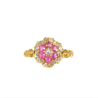 Ruby Diamond Cluster Ring
