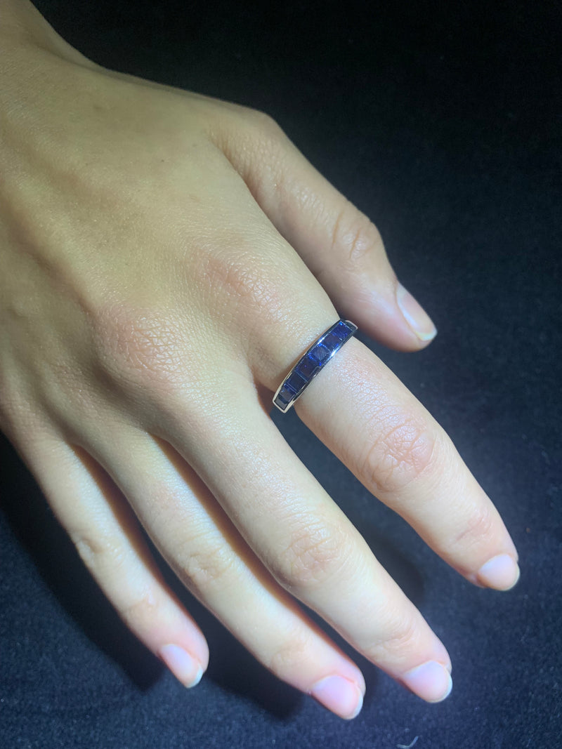 A Half Hoop Sapphire Gold Ring