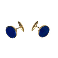 Pair of vintage lapis lazuli and 18ct gold cufflinks by Carlo Weingrill, Italian, c.1950s
