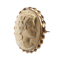 Antique Lava Cameo Brooch