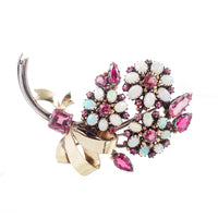 Close-up of hand-wrought gilt silver scrollwork and gemstone setting in Arts & Crafts brooch by Dorrie Nossiter