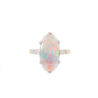An Art Deco Harlequin Opal Ring