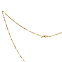 Close up of the antique 15ct gold and pearl chain, showing the delicate seed pearls and intricate coiled gold workmanship along the links.