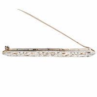 Antique Art Deco diamond brooch c.1920, reverse view with clasp and hinge open